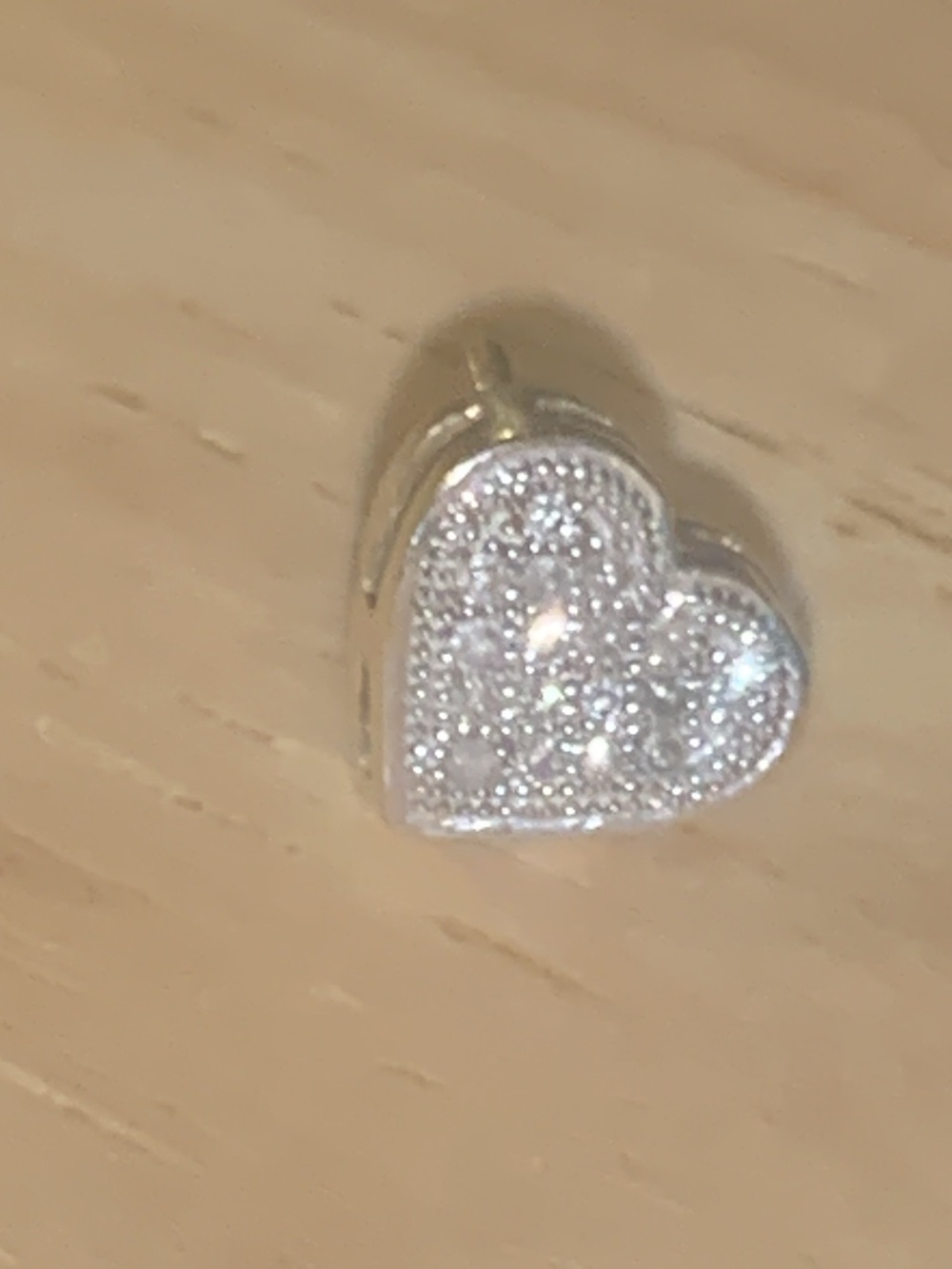 Heart Pavé Stud Earring  single earring